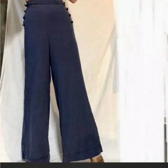 100% silk Z Spoke by Zac Posen silk wide leg pants sz 6